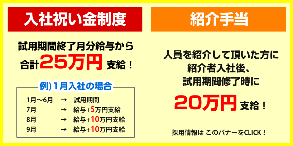 入社祝い金、紹介手当について